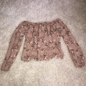 Pink floral off shoulder